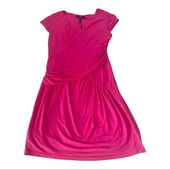 NWT BCBGMaxAzria Large Hot Pink Midi Dress - Picture 3 of 8